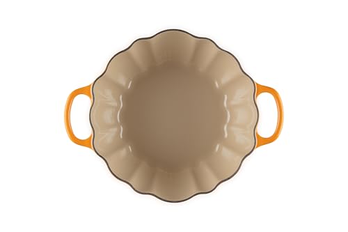 Le Creuset Enameled Cast Iron Figural Pumpkin Cocotte, 4 qt., Persimmon with Gold Figural Knob