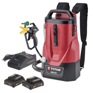 titan 2441251 controlmax 1650 18v cordless high efficiency airless paint sprayer, hea technology decrease overspray by up to 55%, cordless allows you to go anywhere