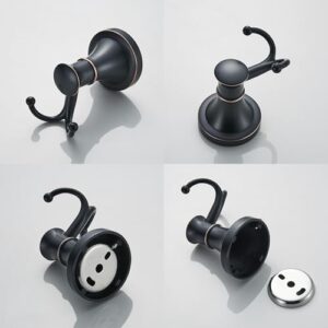 PEONYBATH Black Bathroom Robe Hooks, Towel Hooks Holder, Wall Mounted Bathroom Hardware Accessories,Oil Rubble Bronze