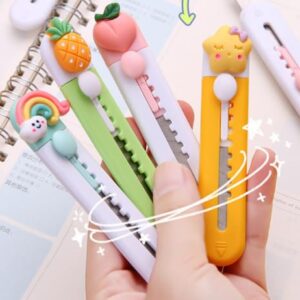 Peaches Box Cutter Retractable, Sharp Utility Knife Retractable, Cute Box Cutters for Office, Home, Arts Crafts, Cartons, Cardboard, Utility Knives, Knives (3H075)