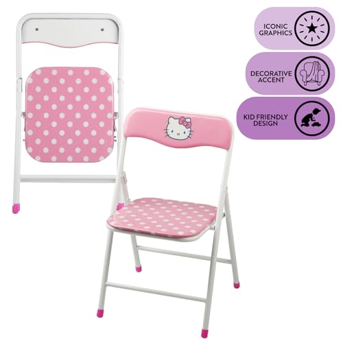 Idea Nuova Sanrio Hello Kitty 3 Piece Children's Activity Square Table and 2 Folding Chairs Set, Ages 3+