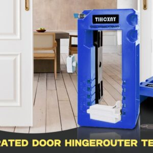 TIHCXNY (Blue) Door Hinge Mounting Kit, Door Hinge Clip, Door Hinge Mortise, Door Hinge Router Template fits 3" to 5" Length and 90 Degree Angle, 1/4" or 5/8" Thickness Door Hinges.