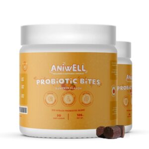 Aniwell Probiotics Chews for Digestive Health: Powered by Mixed Tocopherols, Supports Gut Health, Digestive Balance & Allergy Relief - 30 Soft Chews