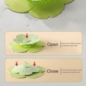 Bathtub Drain Cover Tub Stopper, Hair Catcher Strainer, 2024 New Kitchen Sink Drain Stoppers, Flower Shape Dual Use Silicone Floor Drain Cover, Drain Protector for Kitchen, Bathroom