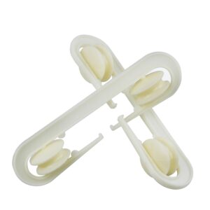 AACGIN 2 Pack Clothesline Tightener Plastic Clothesline Pulley Prevents Tangling and Twisting Clotheslines S-Shaped Clothes Line Tensioners for Long Clothesline and Heavy Duty - Off-White