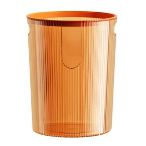 plastic trash can, small waste basket clear trash can plastic wastebasket orange round trash can garbage container bin for bathroom bedroom living room kitchen office