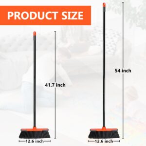 Brooms for Sweeping Indoor 54''Long Handle Soft Bristle Broom,Indoor Broom for Floor Cleaning House Broom for Kitchen Lobby Patio Yard