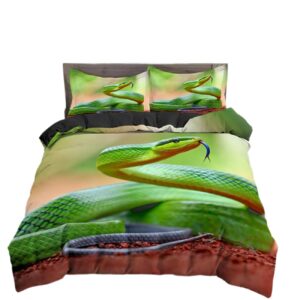 snake duvet cover animal snake quilt covers pillowcases bedding set king queen full twin size bed sets 2/3pcs bedclothes with pillowcase (us queen,3)