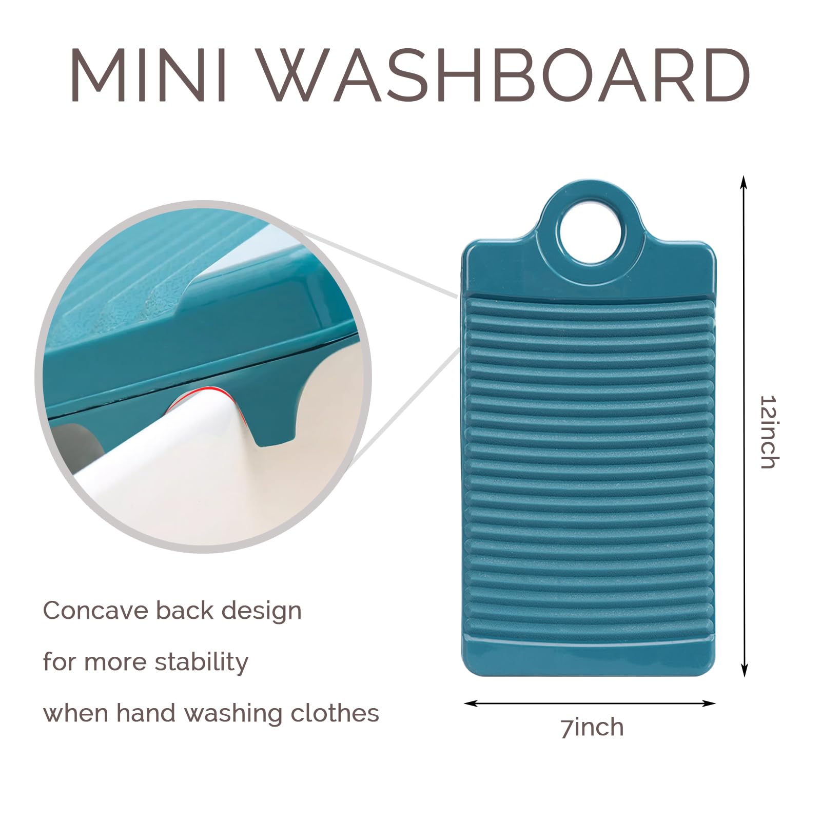 Mini Washboard for Hand Washing Clothes Portable Plastics Wash Board Household Scrub Board Washing Board for Laundry Home Dormitory Travel Small Delicate Articles Cleaning (Blue)