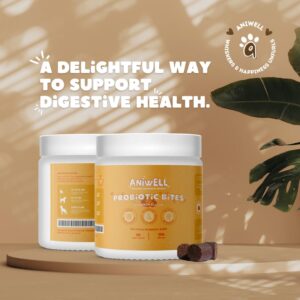 Aniwell Probiotics Chews for Digestive Health: Powered by Mixed Tocopherols, Supports Gut Health, Digestive Balance & Allergy Relief - 30 Soft Chews