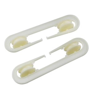 aacgin 2 pack clothesline tightener plastic clothesline pulley prevents tangling and twisting clotheslines s-shaped clothes line tensioners for long clothesline and heavy duty - off-white