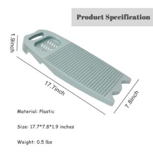 Washboard for Hand Washing Clothes Portable Plastics Wash Board with Soap Holder Washing Board for Laundry Household Scrub Board for Home School Dormitory Travel (Light Blue)