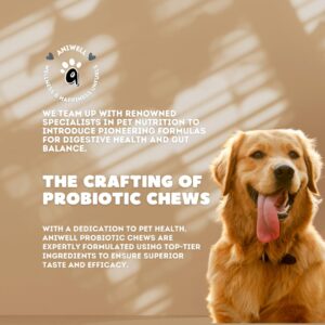 Aniwell Probiotics Chews for Digestive Health: Powered by Mixed Tocopherols, Supports Gut Health, Digestive Balance & Allergy Relief - 30 Soft Chews