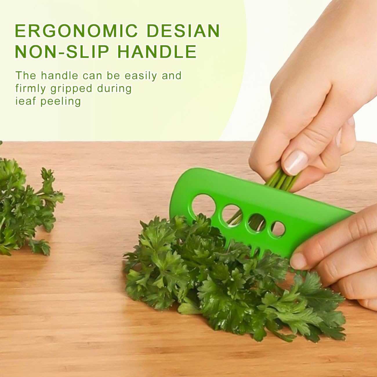 2 Pcs Herb Stripper Tool, Vegetable Herb Eliminator Comb for Kale,Chard, Collard Greens, Thyme, Basil, Cilantro Tool Kitchen Gadgets Green Leaf Herb Stripper (Green)