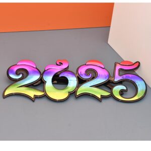 SWYOUN 2025 Plastic Glasses Happy New Year's Eve Glasses With Cloud design Graduation 2025 Class Of 2025 Party Photo Prop Supplies(Pack of 5)