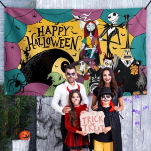 Halloween Decorations Christmas Nightmare Before Backdrop Jack Sally Gothic Banner Day of The Dead Halloween Decorations for Home Party