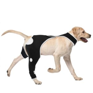 recovery sleece for large dogs, abrasion resistant and waterproof dog rear right sleeve onesie for surgery, washable and reflective material pets sleeve to prevent licking wounds l