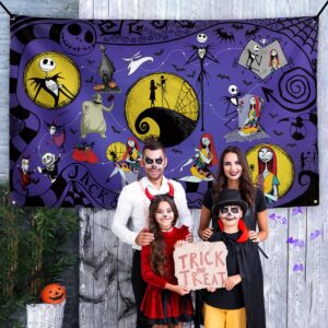 Halloween Decorations Christmas Nightmare Before Backdrop Jack Sally Gothic Banner Day of The Dead Halloween Decorations for Home Party