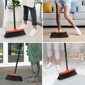 Brooms for Sweeping Indoor 54''Long Handle Soft Bristle Broom,Indoor Broom for Floor Cleaning House Broom for Kitchen Lobby Patio Yard