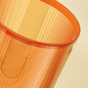 Plastic Trash Can, Small Waste Basket Clear Trash Can Plastic Wastebasket Orange Round Trash Can Garbage Container Bin for Bathroom Bedroom Living Room Kitchen Office