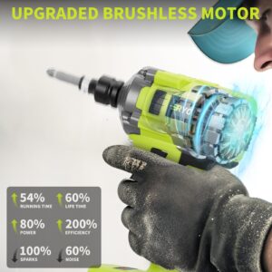 RYOJEGK 443Ft-lbs Compact Cordless Impact Wrench Set,600N.m Brushless Impact Gun 1/2 Drive 3-Speed Reversible With 2×4.0Ah Battery & Fast Charger，Llave De Impacto Inalambrico For Car Lug Nuts & Home