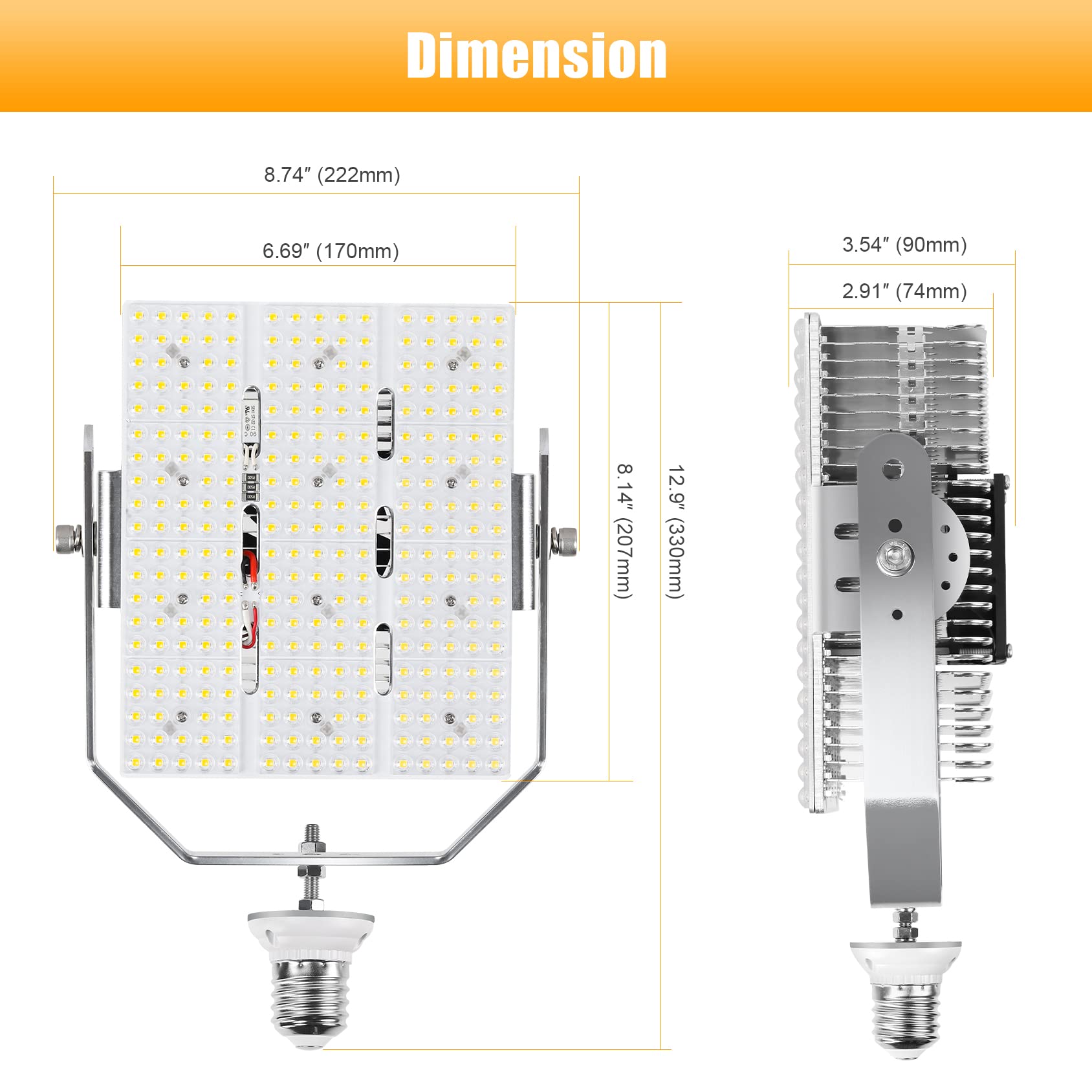 YELLORE 8 Pack 240W Shoebox LED Retrofit Kits 34800LM AC277-480V 5000K E39 Mogul Base LED Street Light Outdoor Commercial LED Pole Parking Lights DLC ETL Listed