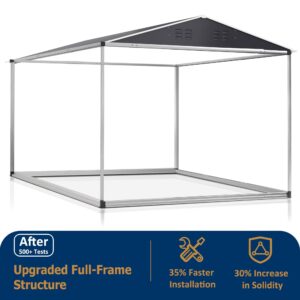 VIWAT 8' x 12' Outdoor Steel Storage Shed with Updated Frame Structure and Lockable Doors, Metal Shed Upgrade Height Ideal for Garden, Backyard, and Patio Utility and Tool Storage