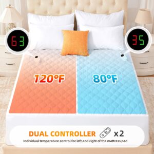 Heated Mattress Pad Queen Size Quilted Electric Mattress Pad with 9 Heat Settings Controller Electric Bed Warmer Fit Up to 21 Inch