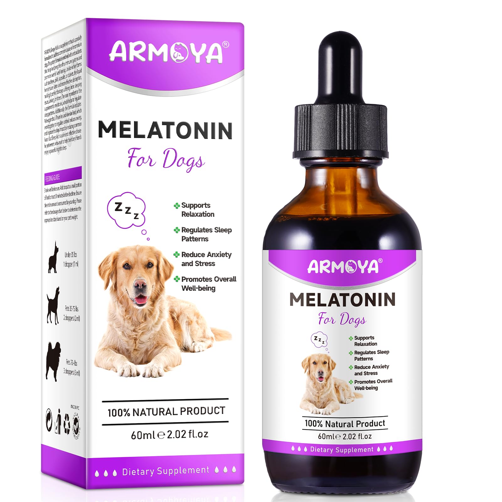 Melatonin for Dogs - Dog Melatonin - Dog Melatonin for Small Dogs - Cat Melatonin - Anxiety & Stress Relief - Promote Relaxation & Deep Sleep for Cat & Dog