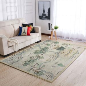 SHOUSE 100 Acre Wood Map Rug, Winnie The Pooh Hundred Acre Wood Rug, Winnie The Pooh Area Rug for Nursery, Washable Rug, Winnie The Pooh Rug for Nursery, Living Room Rug, Nursery Rug (72 * 48 inches)