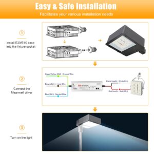 YELLORE 8 Pack 240W Shoebox LED Retrofit Kits 34800LM AC277-480V 5000K E39 Mogul Base LED Street Light Outdoor Commercial LED Pole Parking Lights DLC ETL Listed