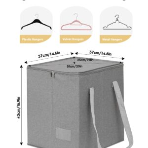 Qozary Clothes Hanger Organizer Bag-Rigid Hanger Storage Containers with Lid for Dustproof, Large Hanger Holder, Sturdy Hanger Caddy Organizer Box with Handle-Keep Hangers Separate