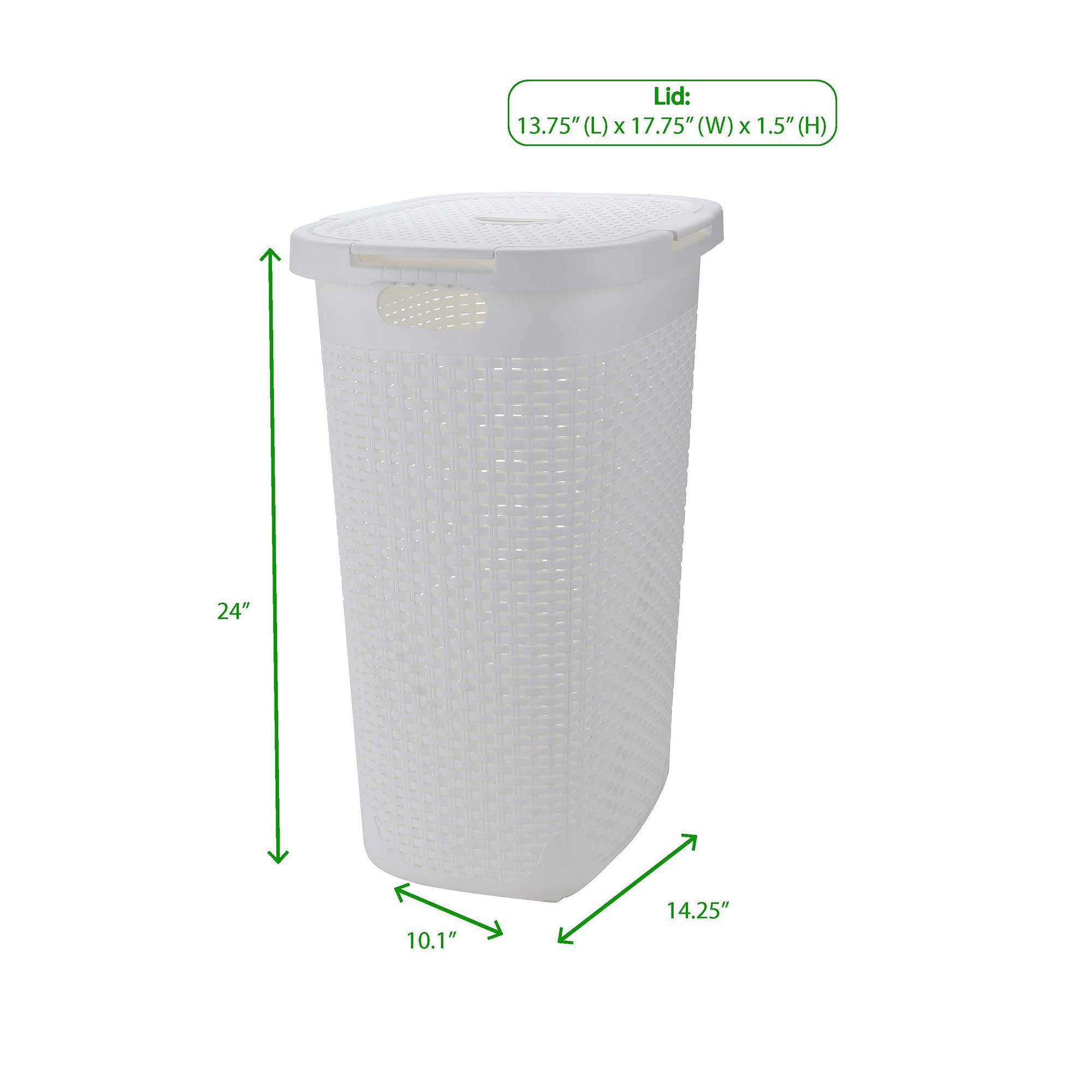 YQDSTE 60L Ultra-Thin Laundry Basket (White), YST-017