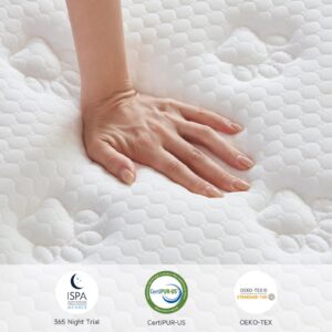 IEI Full Size Mattress, 10 inch Hybrid Full Mattress in a Box, Memory Foam Mattress with Pocket Springs, Medium Firm, Pressure Relief & Motion Isolation, CertiPUR-US Certified, 365-Night Trial