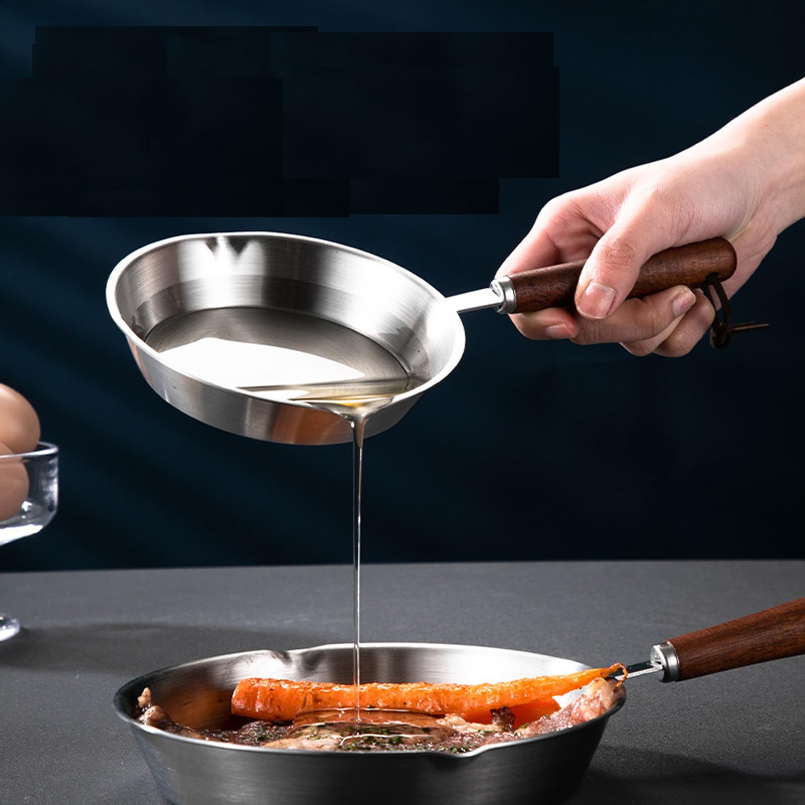 BinaryABC Stainless Steel Frying Pan Mini Pancake Pan Single Egg Frying Pan Mini Skillet