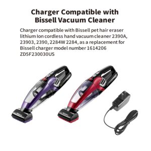 6FT Replacement for Bissell Pet Hair Eraser Charger, Charging Power Cord Compatible with Bissell 2390 2390A 23903 2284W 2284 14.4V Lithium Ion Hand Vacuum Power Cord P/N 1614206 ZD5F230030US