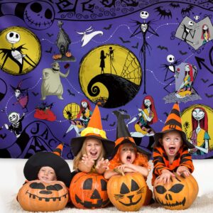 Halloween Decorations Christmas Nightmare Before Backdrop Jack Sally Gothic Banner Day of The Dead Halloween Decorations for Home Party