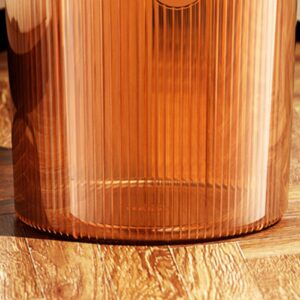 Plastic Trash Can, Small Waste Basket Clear Trash Can Plastic Wastebasket Orange Round Trash Can Garbage Container Bin for Bathroom Bedroom Living Room Kitchen Office