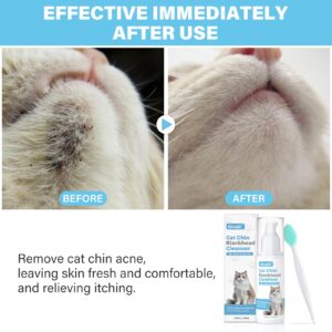 𝐎𝐢𝐯𝐨𝐥𝐢𝐢 Kitten & Cat Acne Chin Treatment, (4 fl. oz) Blackhead Cleanse Lotion & Cleansing Brush,Soothes Chin Acne, Oil Control, tightens pores, relieves Sensitivity.