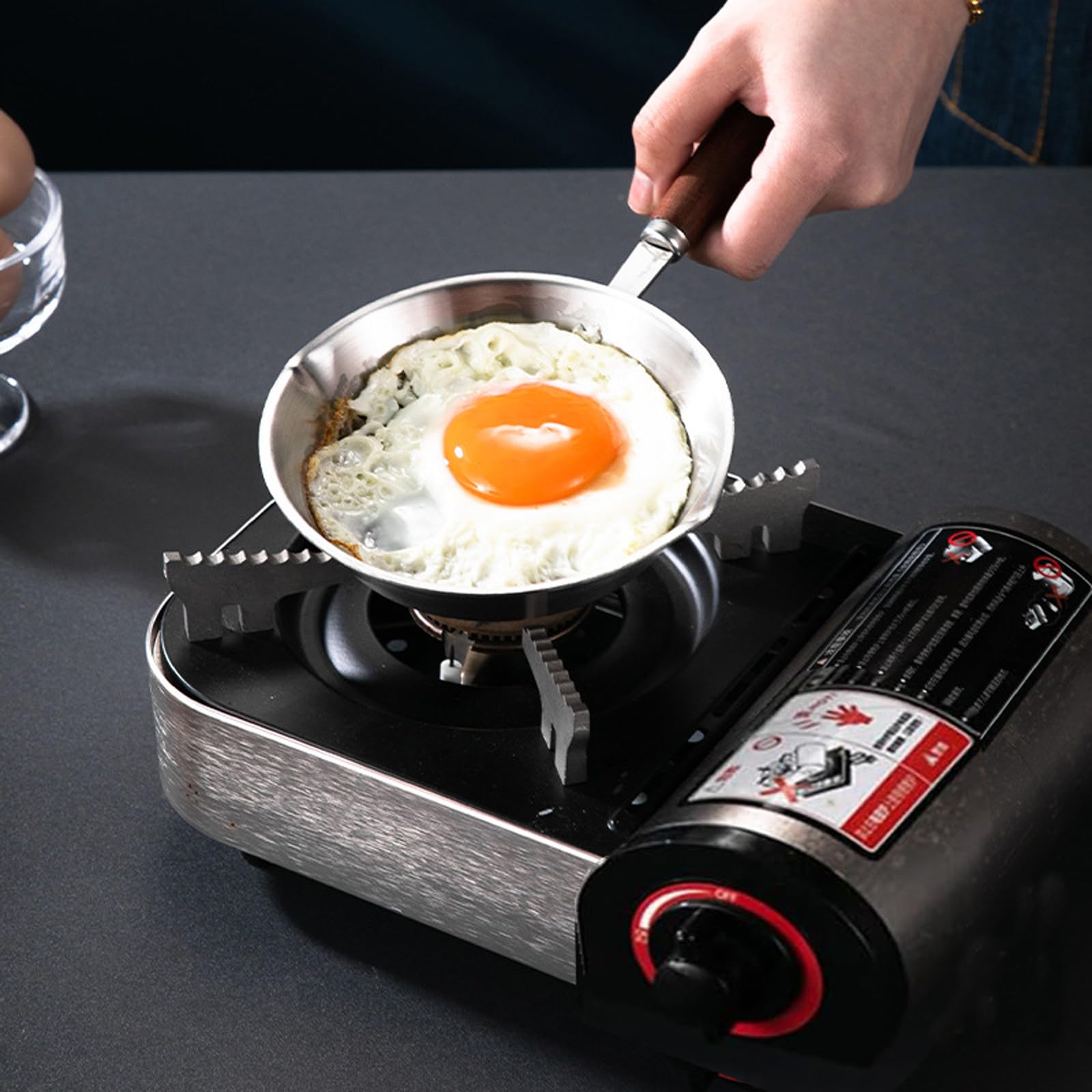 BinaryABC Stainless Steel Frying Pan Mini Pancake Pan Single Egg Frying Pan Mini Skillet