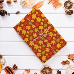 JarThenaAMCS 40Pcs Fall Cotton Fabric Bundles 10 x 10 Inch Maple Leaf Pumpkin Dot Plaid Stripe Fat Quarters Autumn Thanksgiving Sewing Fabrics for DIY Craft Party Decor