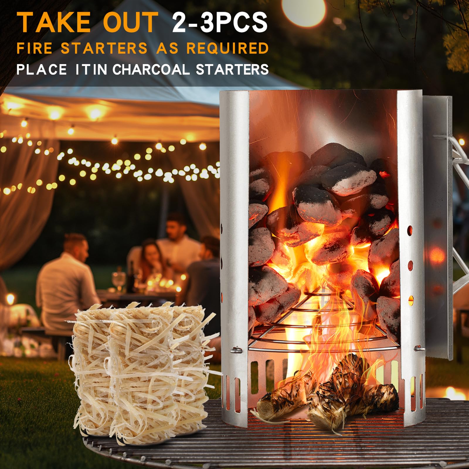 Heatplus Fire Starter -70 Pcs Fire Starters for Campfires, Fireplace, Grill, Wood & Pellet Stove, Fire Pit, BBQ, Survival, ooni Pizza Ovens, Water Resistant and Odorless Safe for Indoor/Outdoor Use