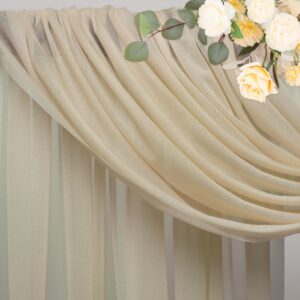 Wokceer Wedding Arch Draping Fabric 28.7" x 20FT Champagne Drapes Sheer Fabric Backdrop Arch Draping Fabric for Wedding Ceremony Birthday Party Bridal Shower Decoration