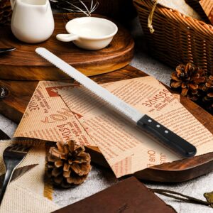 COZYRA Wave Edge Black Precision High Carbon Stainless Steel Bread Knife - Ideal for Effortlessly Slicing Homemade Bread, Bagels, Pizza, and Cakes. (10 Inch)