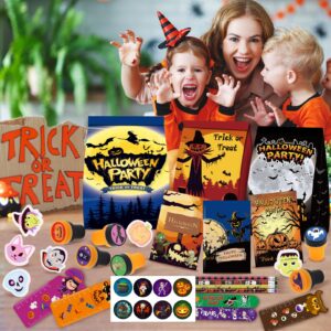 APROAT 168pcs Halloween Goodie Bag Fillers,Bulk Halloween Party Favors for Kids, Halloween Prizes, Halloween Favors for School, Halloween Non Candy Treats