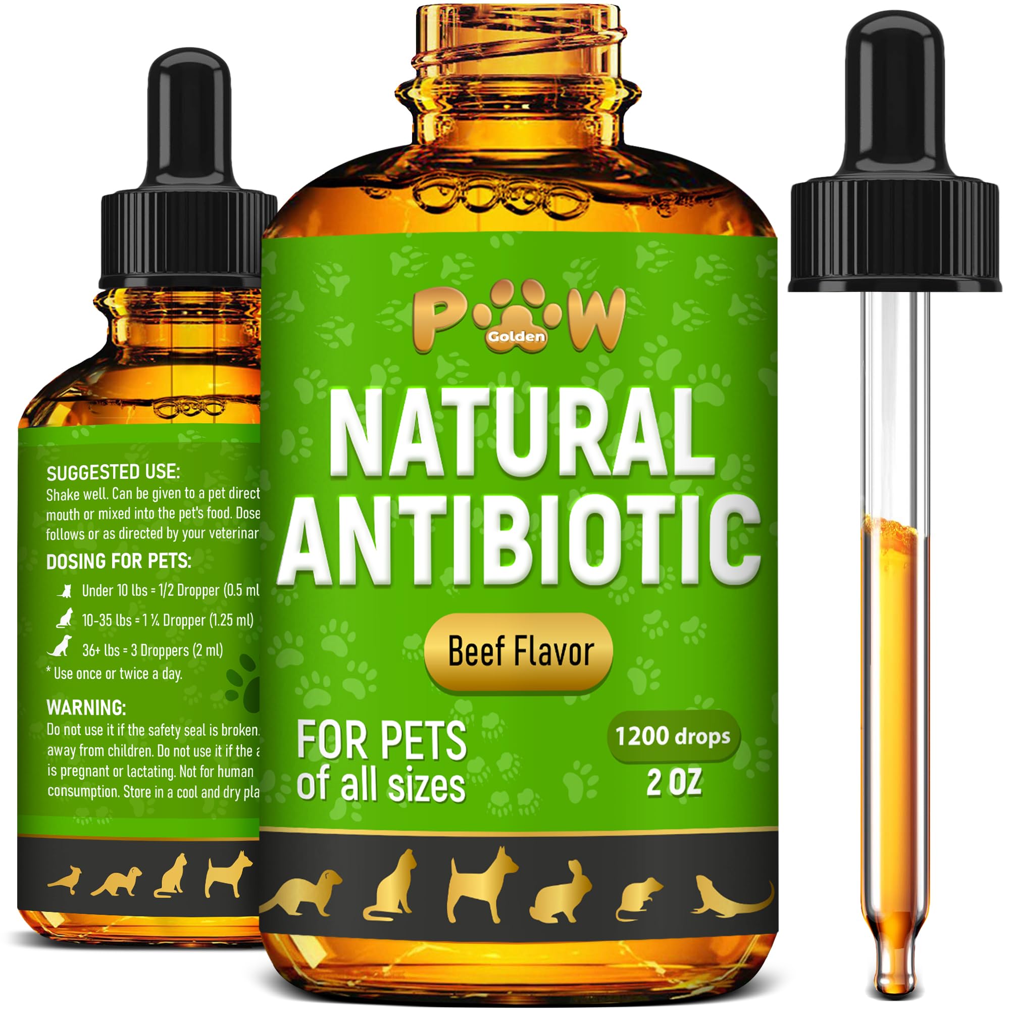 Antibiotic for Cats | Natural Antibiotics for Dogs | Cat Antibiotics | Dog Antibiotic | Antibiotic for Dogs | Natural Antibiotics for Cats | Natural Dietary Supplement Pet Antibiotic | Beef | 2 Oz