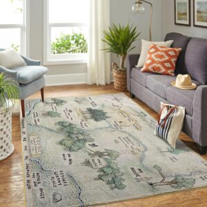 shouse 100 acre wood map rug, winnie the pooh hundred acre wood rug, winnie the pooh area rug for nursery, washable rug, winnie the pooh rug for nursery, living room rug, nursery rug (72 * 48 inches)