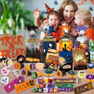 APROAT 216pcs Halloween Goodie Bag Fillers,Bulk Halloween Party Favors For Kids, Halloween Favors for School Stationery Set, Halloween Treats Non Candy,Halloween Prizes