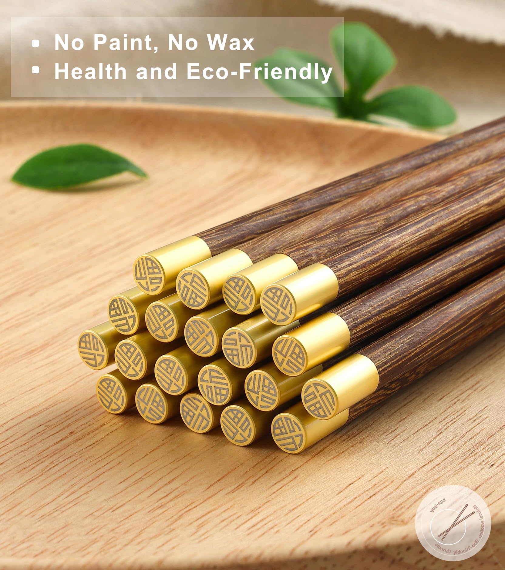 LOROTOCO 100 Pairs Wooden Chopsticks | Reusable | Dishwasher Safe | Bulk | Chinese- （9.84in）