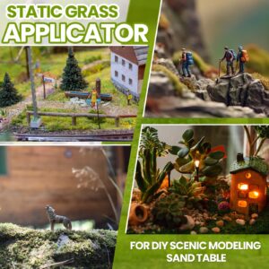 Tioncy Static Grass Applicator Mini Static Grass Flocking with 4 x 60G Colors Grass ABS Applicator with Anti Slip Handle Flocking Kit for DIY Scenic Modelling Sand Table Miniatures Landscape Craft